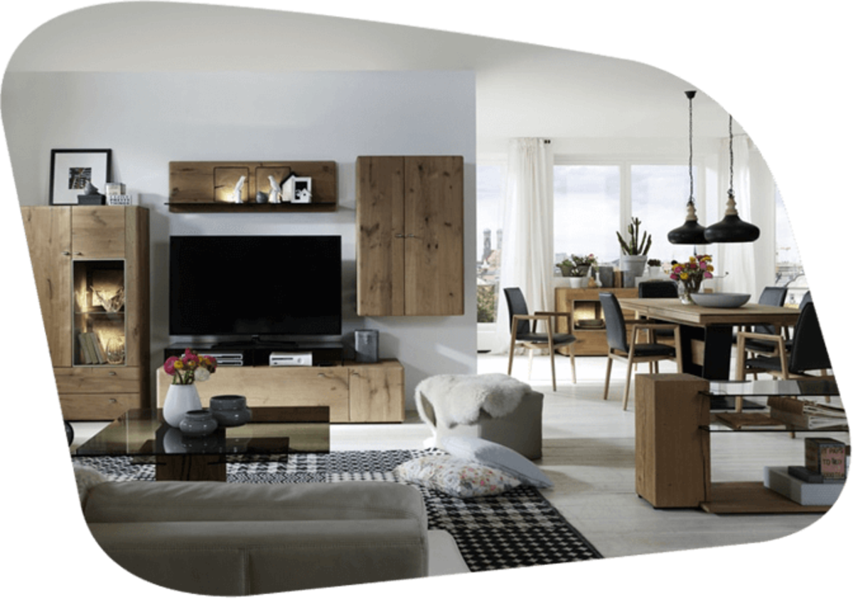 Wohnzimmer und Esszimmer Möbel aus Massivholz